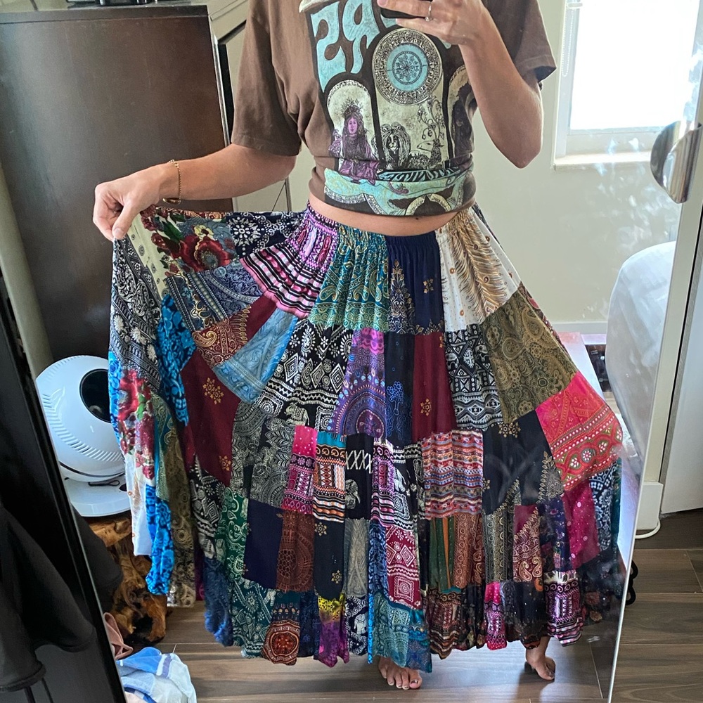 Patchwork circle skirt